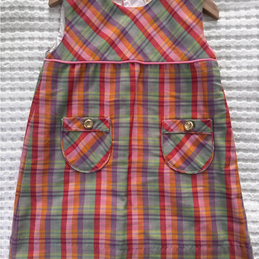 The Beaufort Bonnet Company Plaid Dress - Pink, Green, Orange